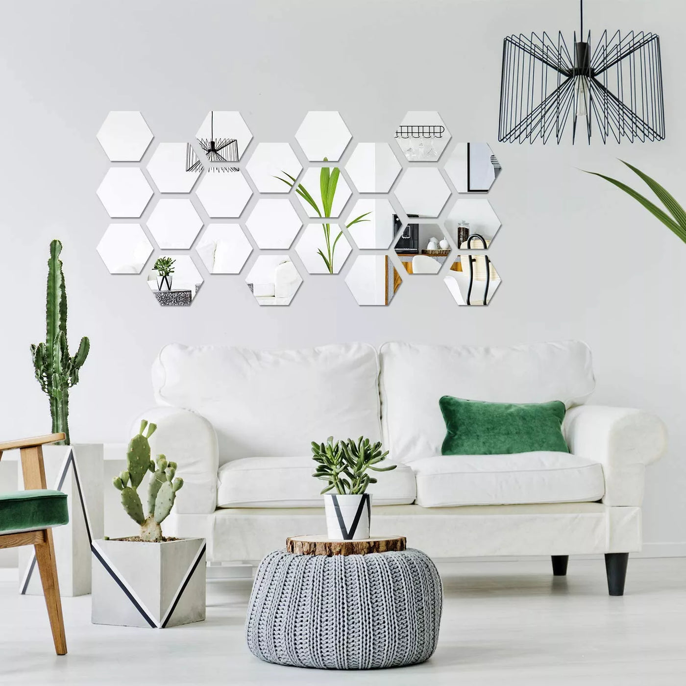 Acrylic Hexagon Mirror Wall Sticker Sets